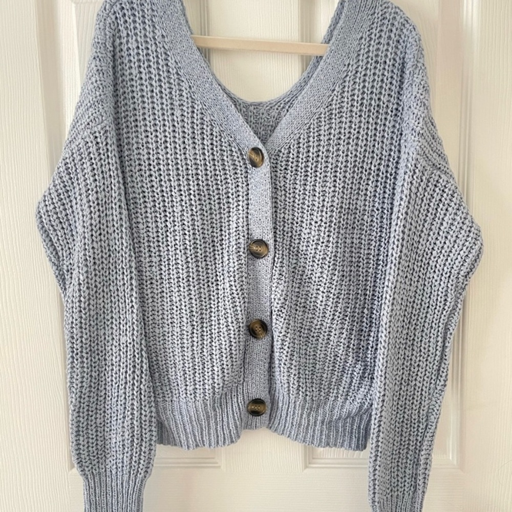 Moon and Madison Pastel Blue Cardigan (size S)